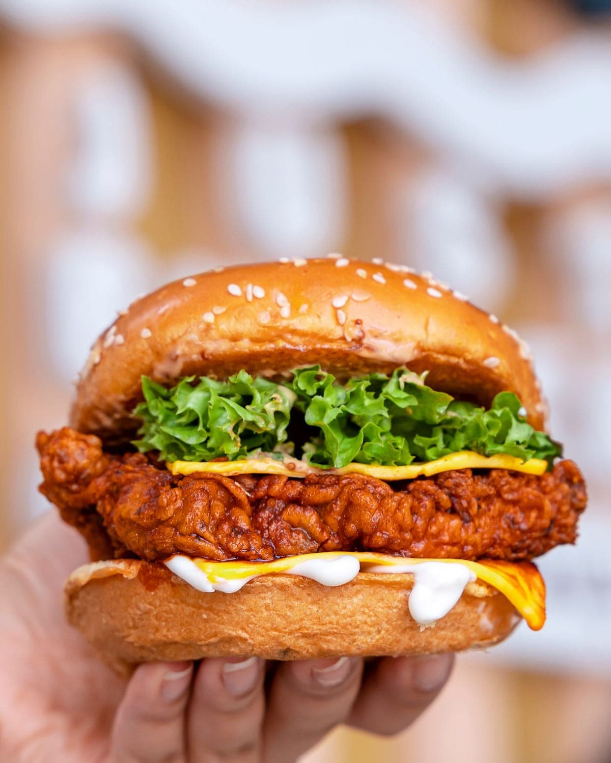 Crispy fried chicken sandwich